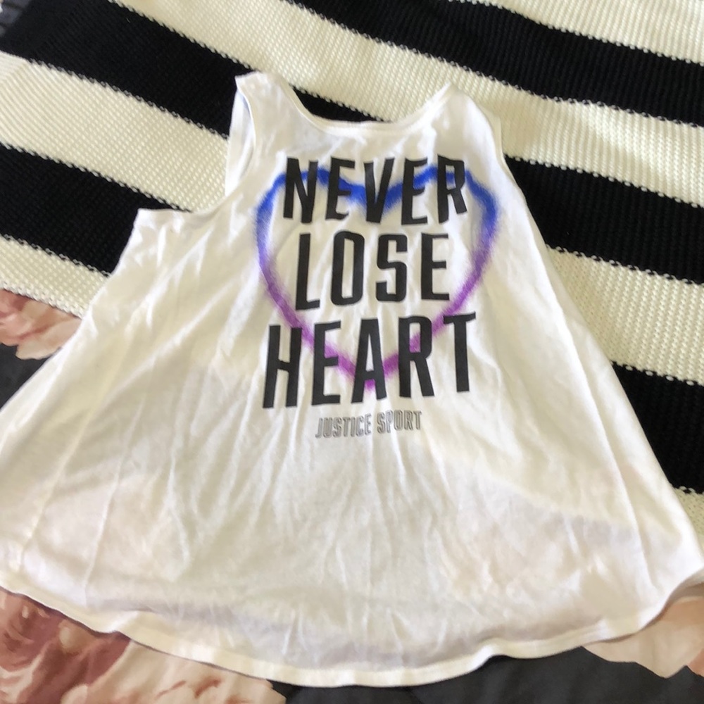 White blue and purple tank top